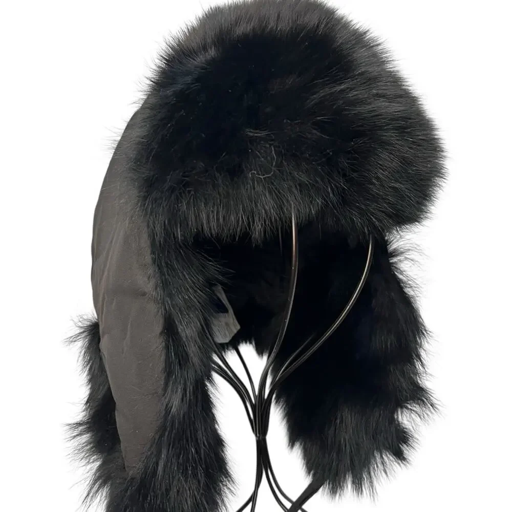 Pajar Canada Black Fur Trapper Hat | Origin Assured Fur Saga Furs | O/S  | Poms